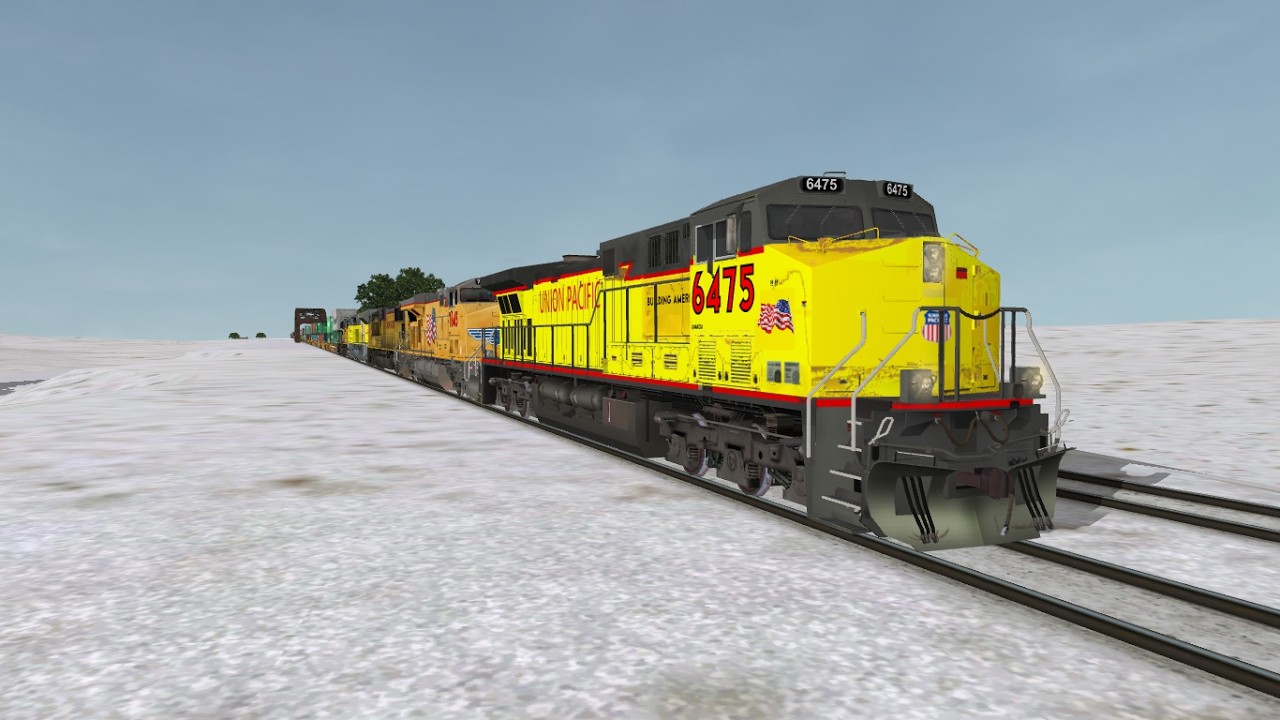 ORTS: High Speed UP C44ACM #6475 New Paint Nose Flag EB ILTG2-01 At Luzerne, IA