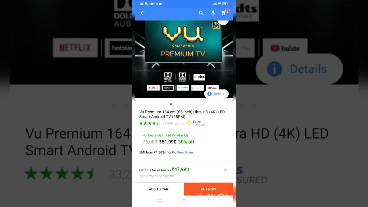 VU premium led tv ultra HD 4k