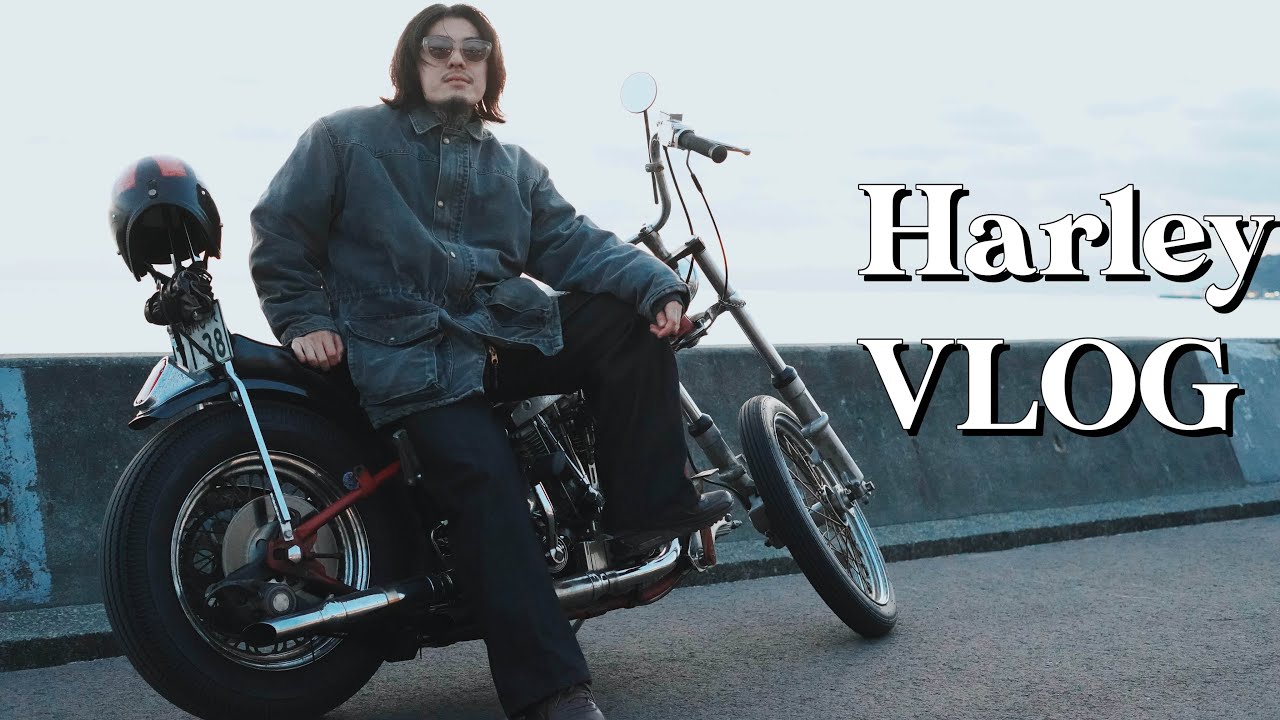 【ハーレーvlog】ショベルヘッドで行く鎌倉初詣。お蕎麦屋さんとカフェ、海沿いサンセットまで楽しむ新年