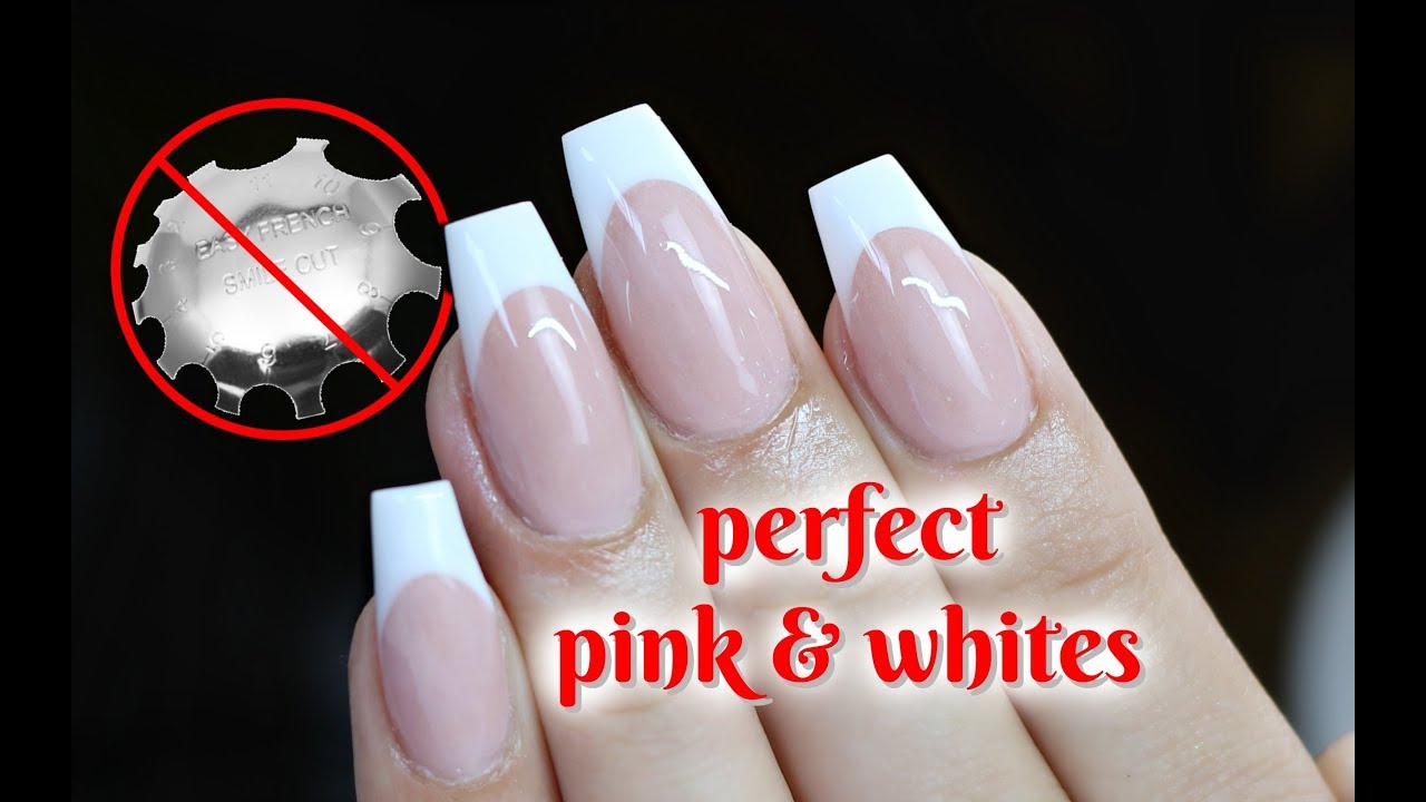 BEST PINK AND WHITE NAIL VIDEO WITH NO SMILE LINE CUTTERS!!