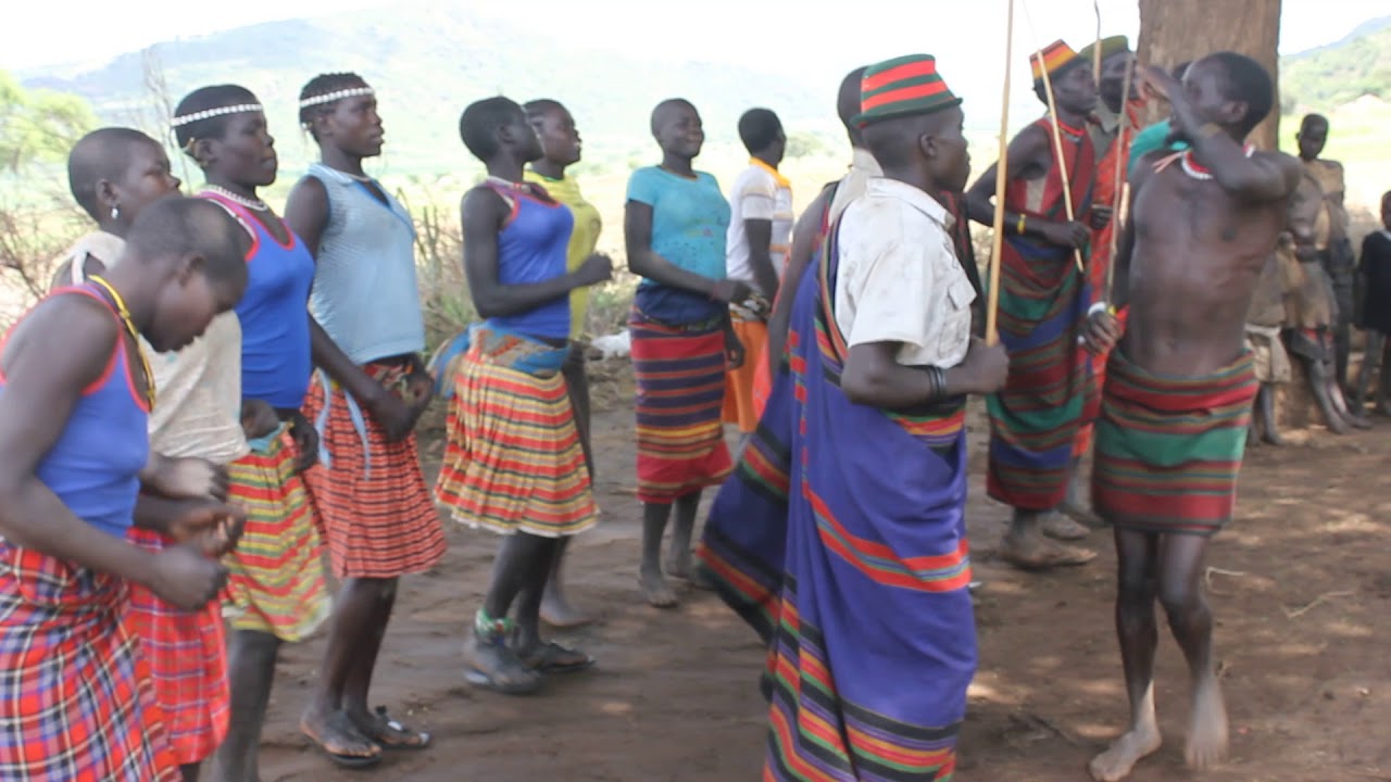 Karamajong performing traditional dance at Kabongo Village