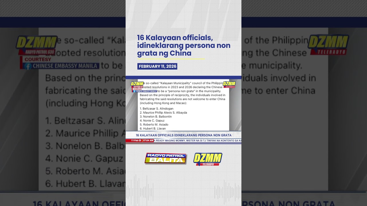 16 Kalayaan officials, idineklarang persona non grata ng China