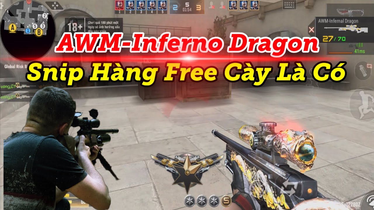 CF Legends | AWM-Inferno Dragon Sniper Hàng Free Cày Là Có Đối Thủ Nặng Kí Của M200 | Tường CT