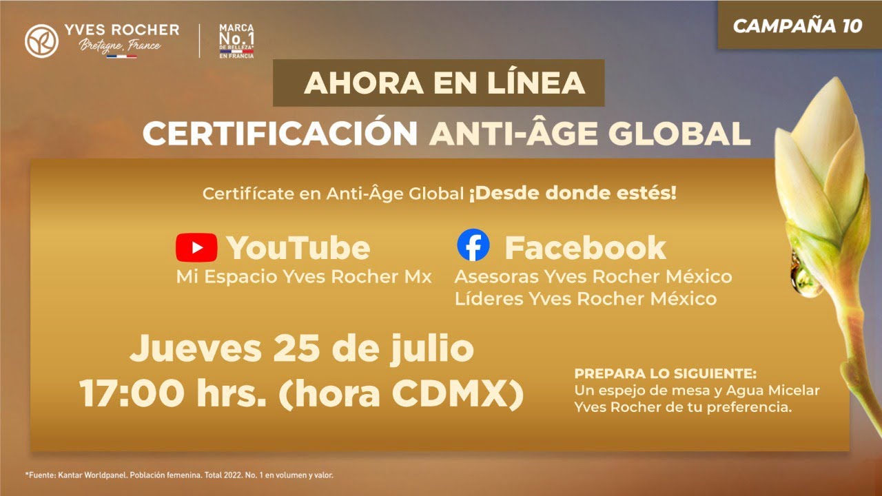 Certificación Anti-Âge Global ¡EN LÍNEA!