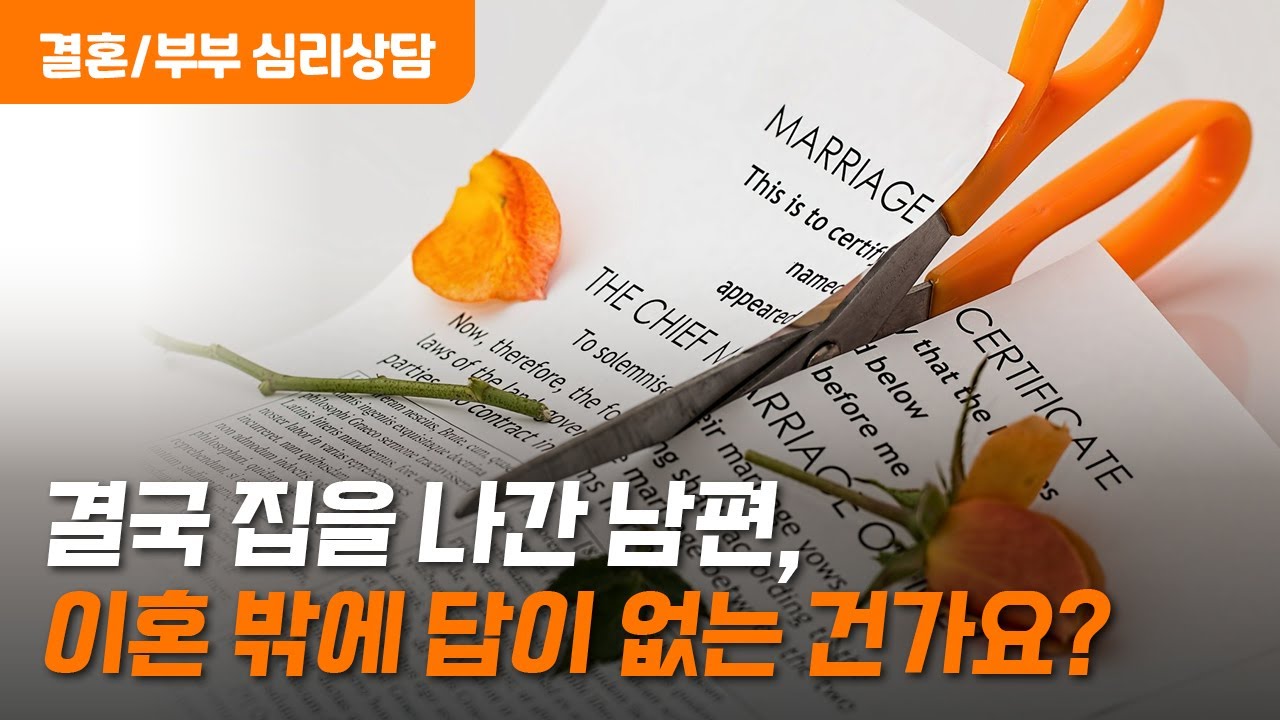 집 나간 남편, 남은 건 이혼 뿐인가요? 전업주부인 저는 어떤 선택을 해야하나요? (아이디얼-매뉴얼)