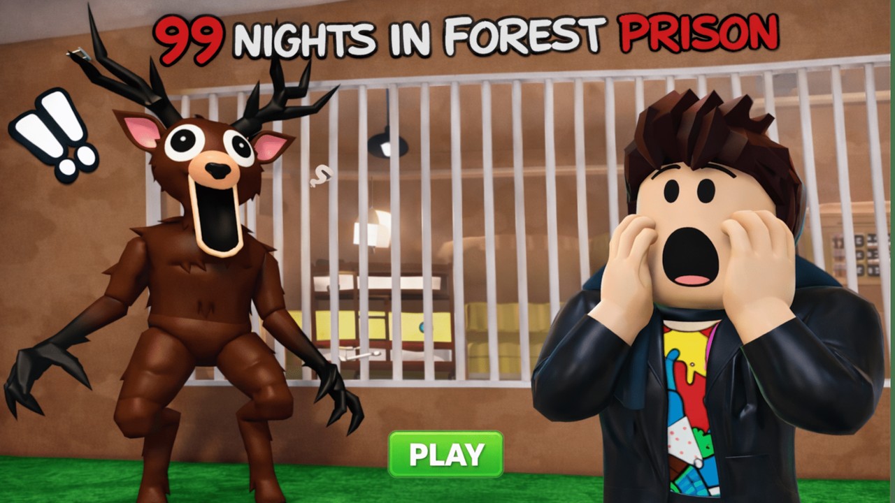 WE ESCAPED 99 NIGHTS IN THE FOREST PRISON RUN IN ROBLOX (OBBY)
