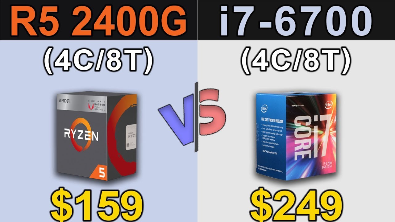 R5 2400G (Stock & Overclock) Vs. i7-6700 (non K) | Which is Better Value for MONEY...??