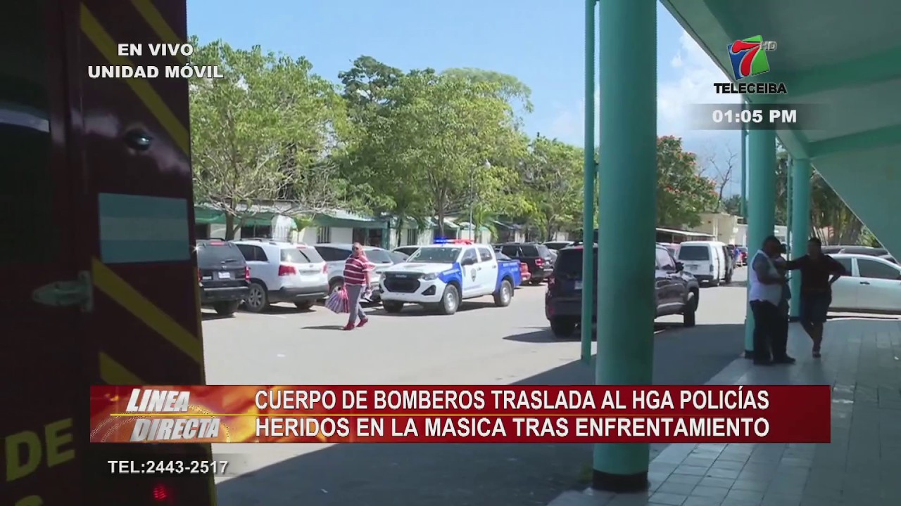Cuerpo de Bomberos traslada al HGA de La Ceiba a policías heridos en La Masica, tras enfrentamiento