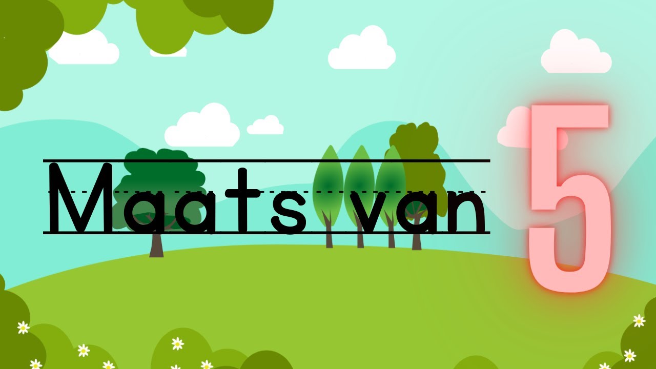 Maats van 5. Wiskunde kombinasies is baie belangrik vir basiese beginsels in die grondslagfases.