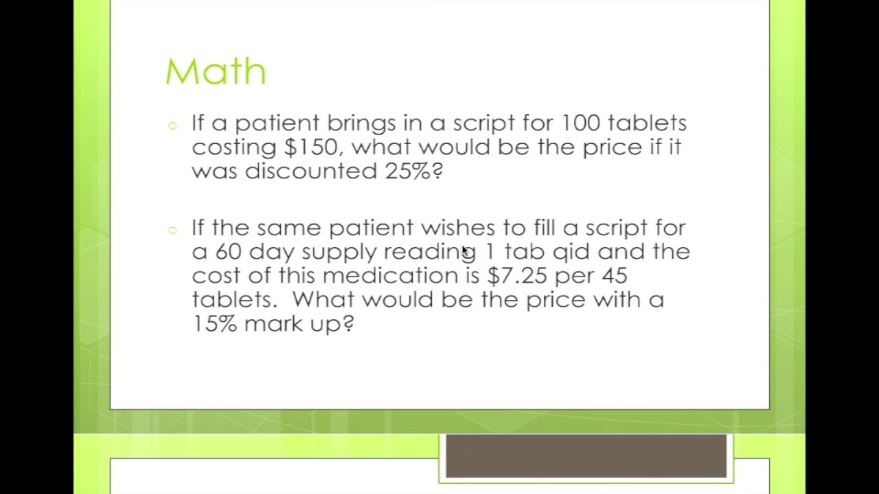 Week 4 Pharmachy Technician Course (Part I)