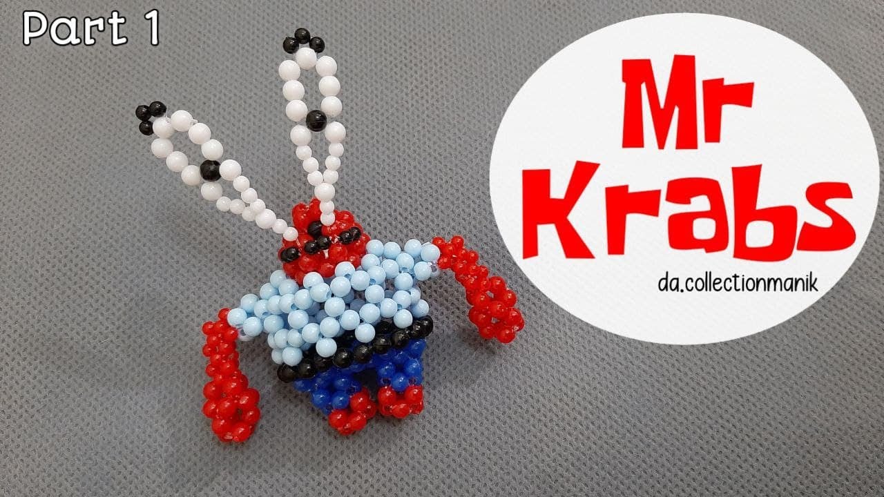 How To Make Beads Mr Krabs Keychains P1// Gantungan Kunci Dari Manik Manik Tuan Crab//Krusty Krabs