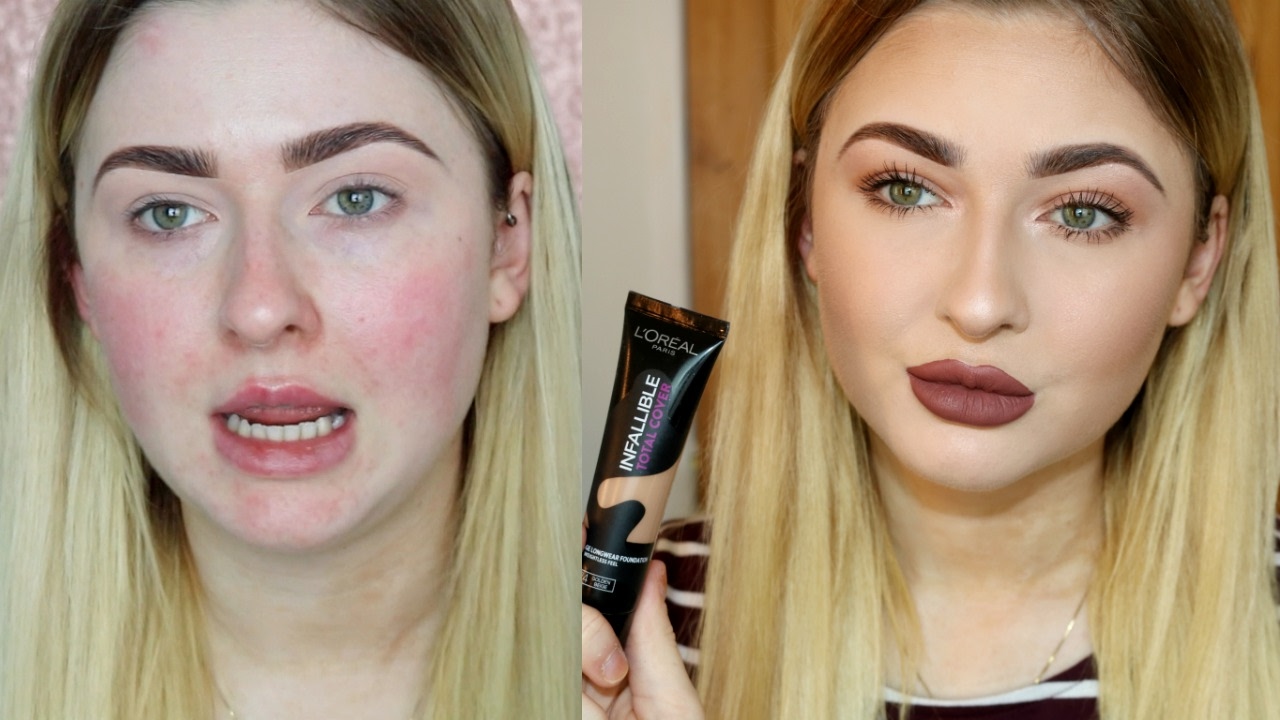 LOREAL INFALLIBLE TOTAL COVER FOUNDATION REVIEW AND DEMO WITH CHECK INS