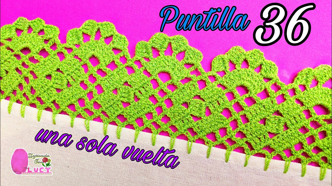 puntilla 36/ Puntilla de una sola vuelta bonita y fácil, ideal para mantel o servilleta