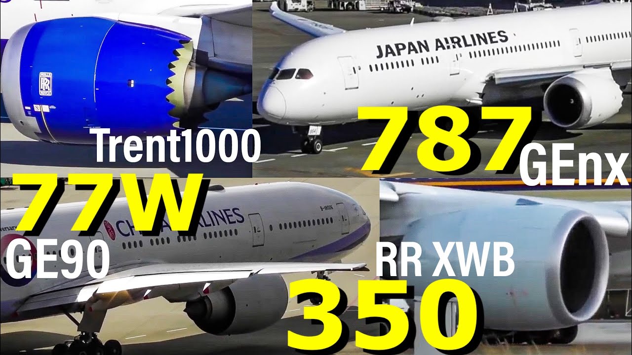【Engine Start-UP Comparison】B777 B787 A350【エンジン始動音比較】