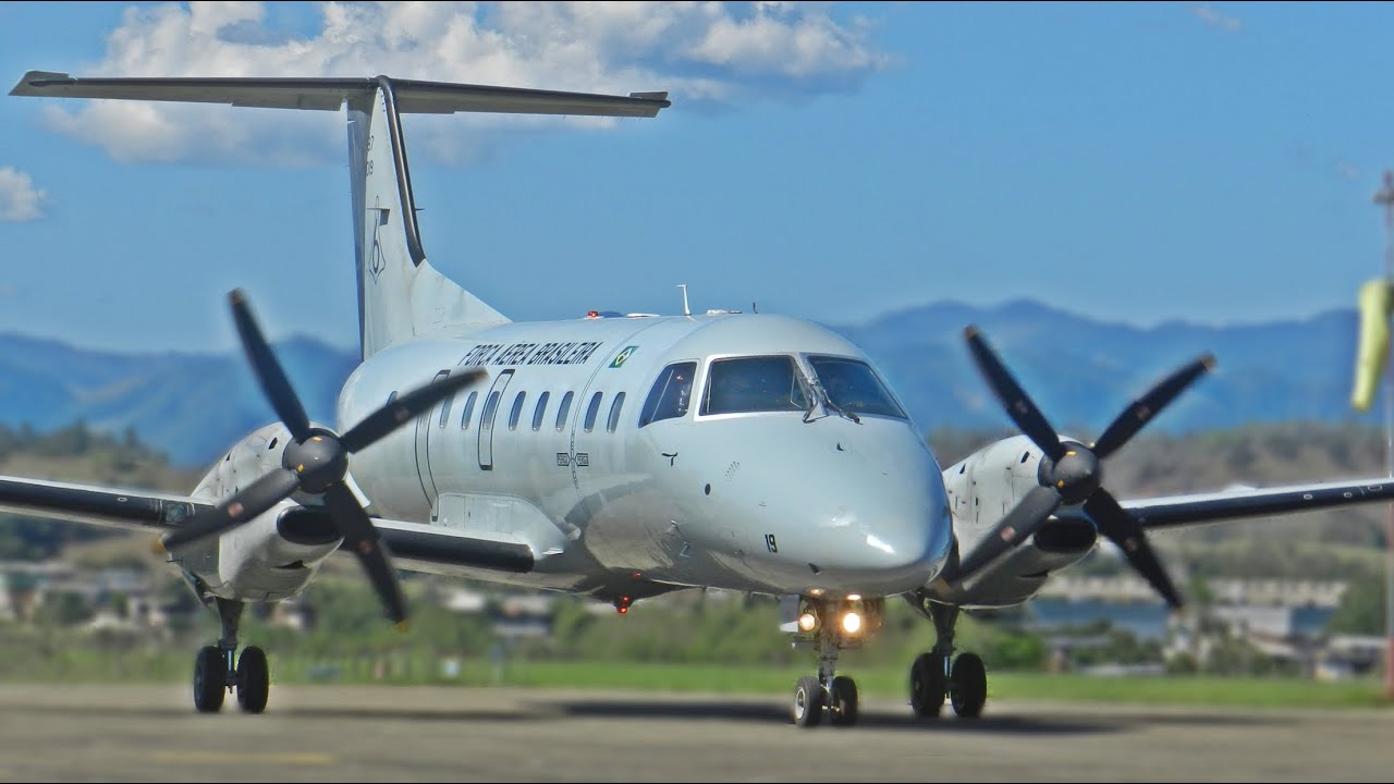 Embraer 120 Brasilia Start Taxi e Decolagem Aeroporto de Cachoeiro Espirito Santo