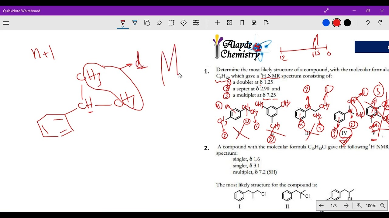 HNMR Spectroscopy questions