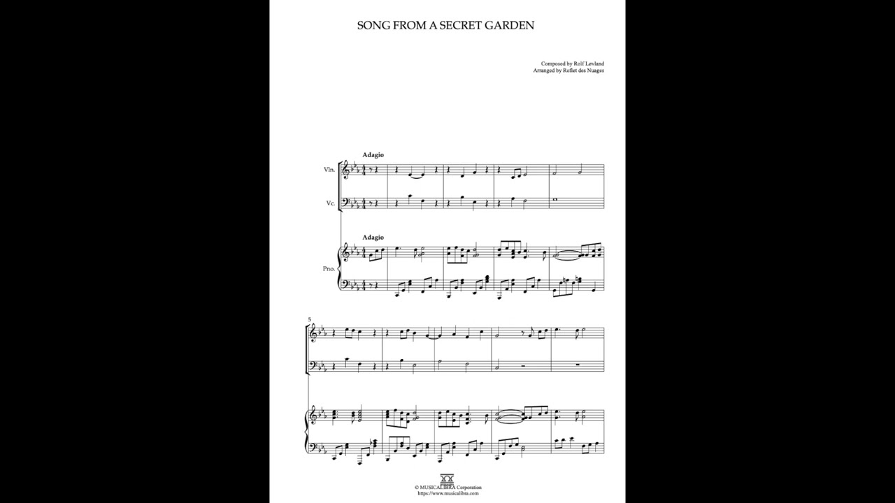 [MUSICALIBRA] Song From a Secret Garden - Violin, Cello and Piano Trio