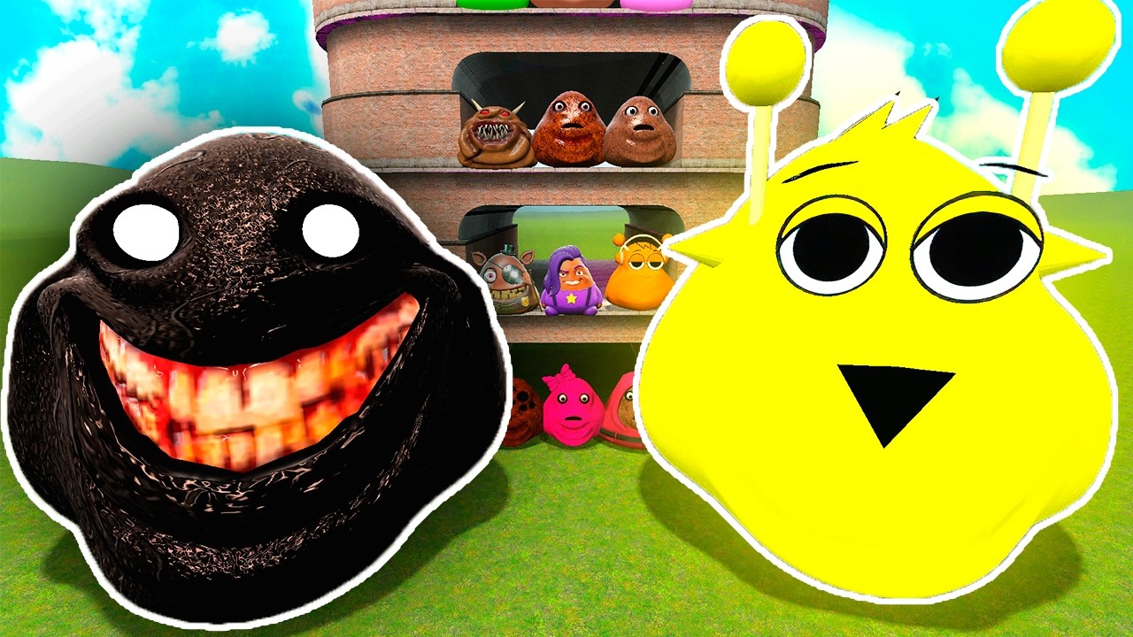 🏗️SPARTAN KICKING POU BOU FROM BOU'S REVENGE and POU SPRUNKI CREEPY in MULTI STORY TOWER In Gmod!