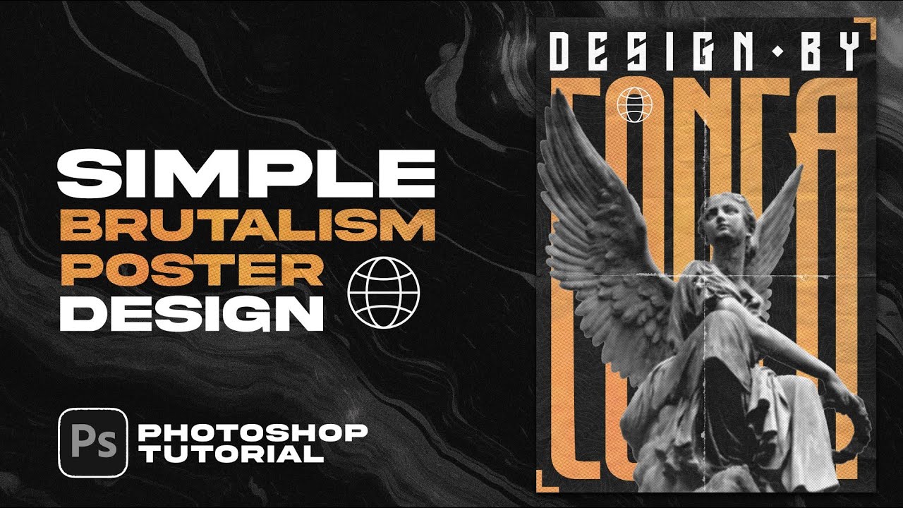 How make simple brutalism poster | Photoshop Tutorial | #photoshop #brutalism