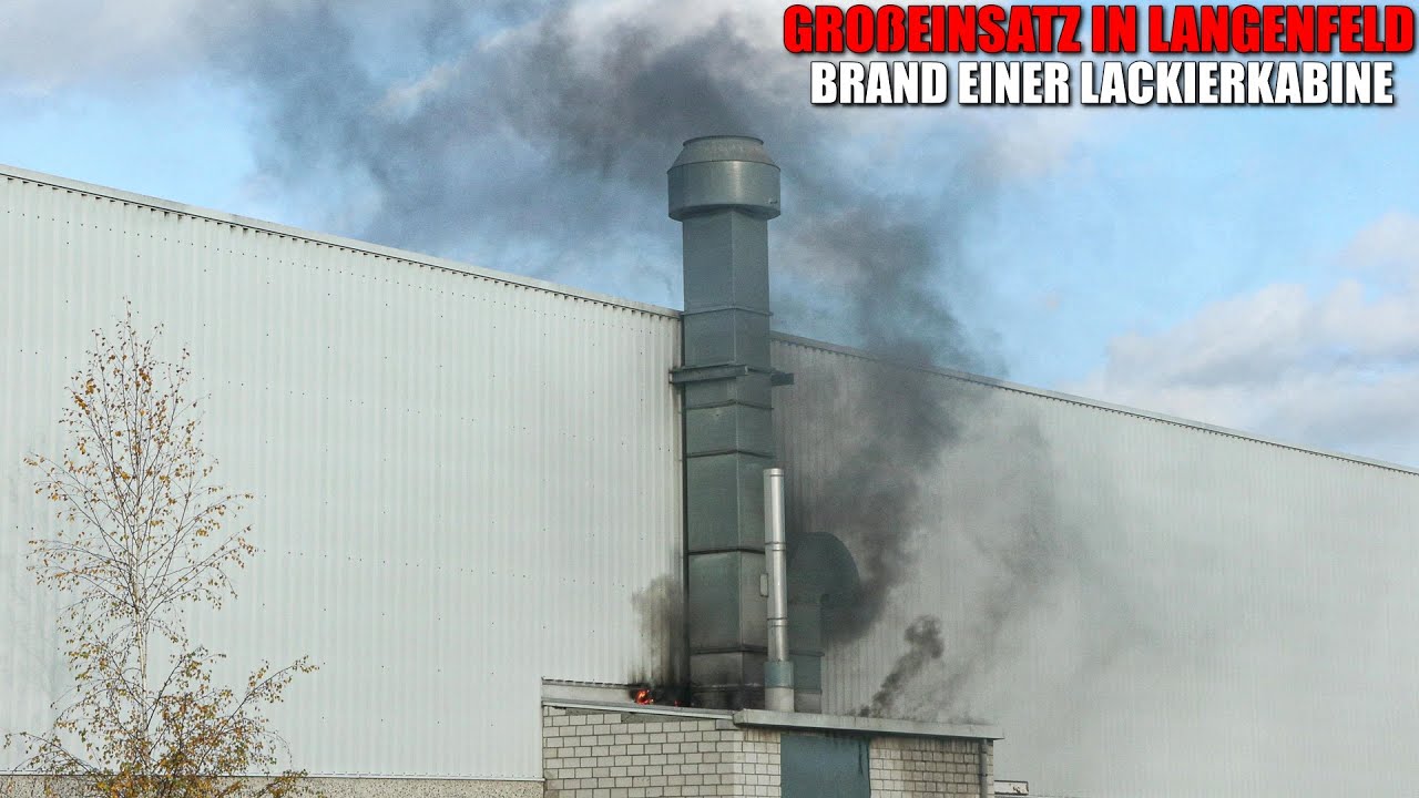 [STADTALARM FEUERWEHR LANGENFELD] - Ausgedehnter Brand in Lackierkabine ~ Starke Rauchentwicklung -