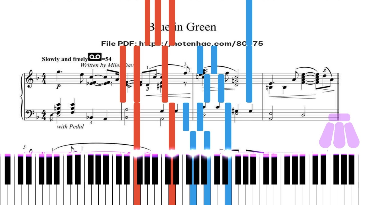 Free Piano Sheet Blue in Green by Miles Davis