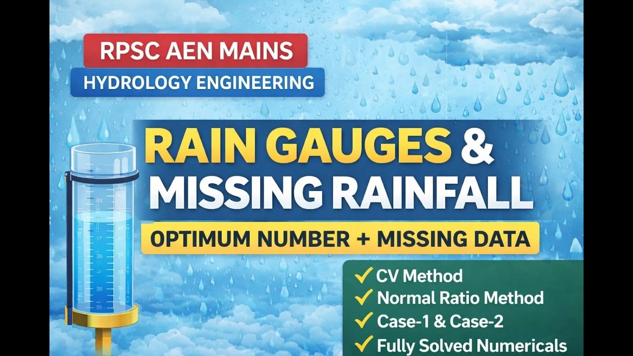 🔥 Rain Gauges & Missing Rainfall Data | Hydrology Engineering | RPSC AEN Mains | Solved Numericals 🔥