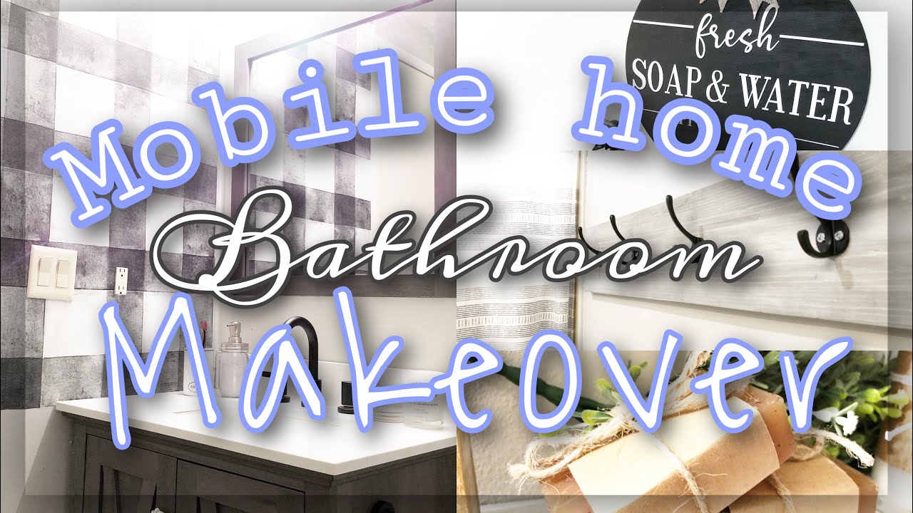 SMALL BATHROOM makeover in our 1996 mobile home | single wide remodel