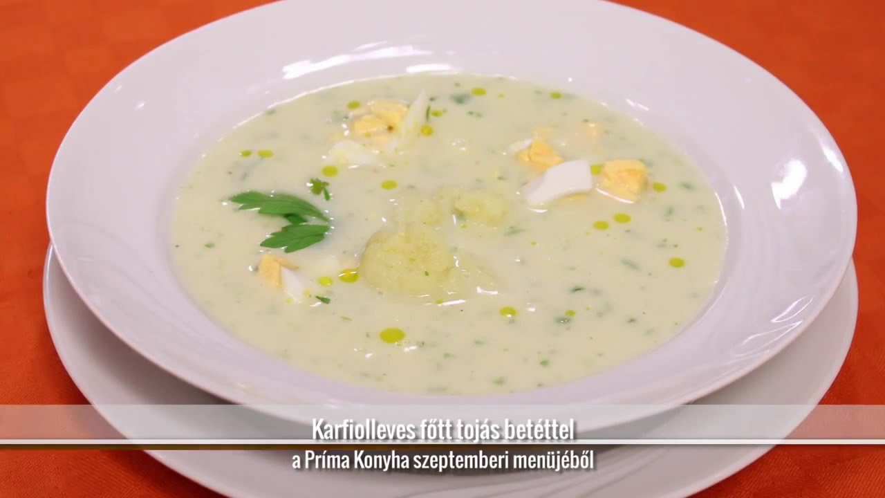 Tejszínes karfiolkrémleves  - konyhatévés felvétel (2013) - Az én alapszakácskönyvem