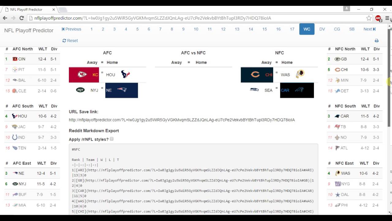 NFL Playoff Predictions 2016-2017