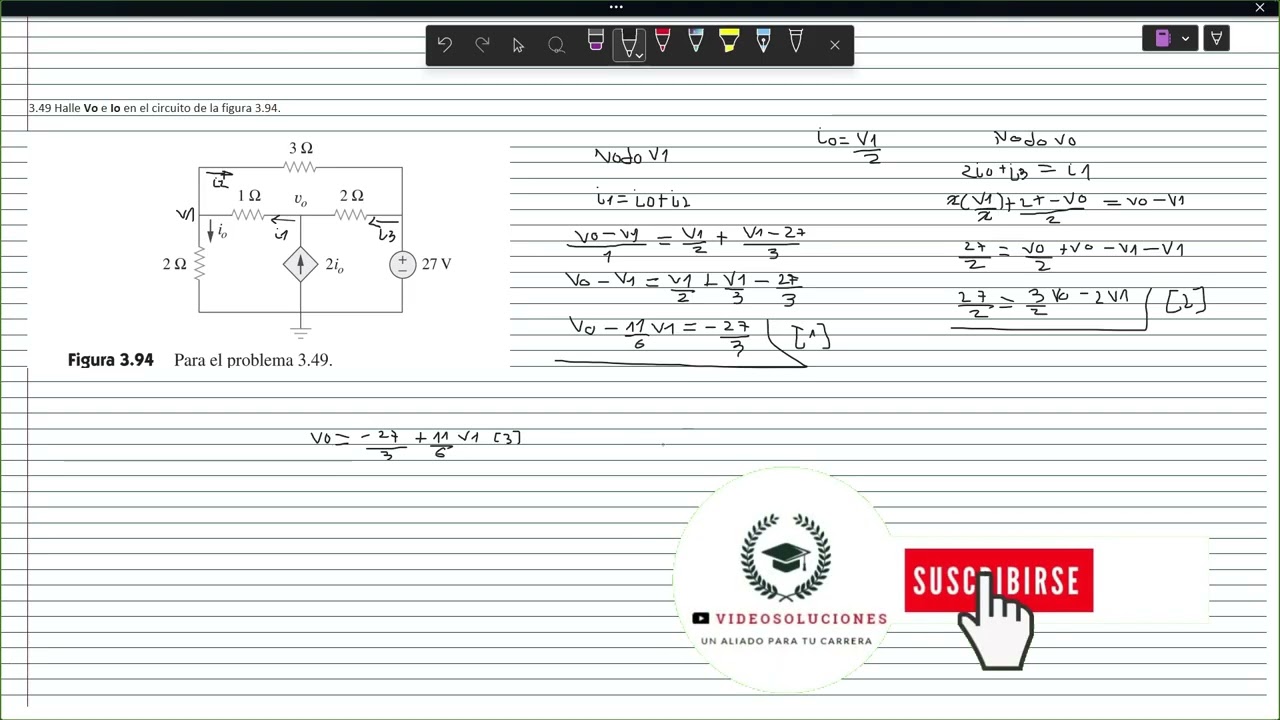 Solucionario, Fundamentos de circuitos eléctricos sadiku, ejercicio 3,49