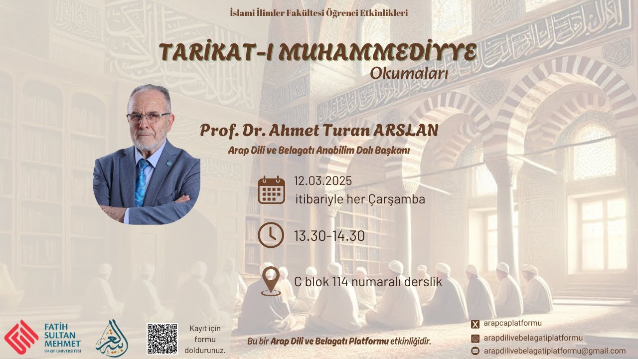 Tasavvufi Ahlak Metinleri Okumaları 22. Ders Prof. Dr. Ahmet Turan ARSLAN (12 Mart 2025)