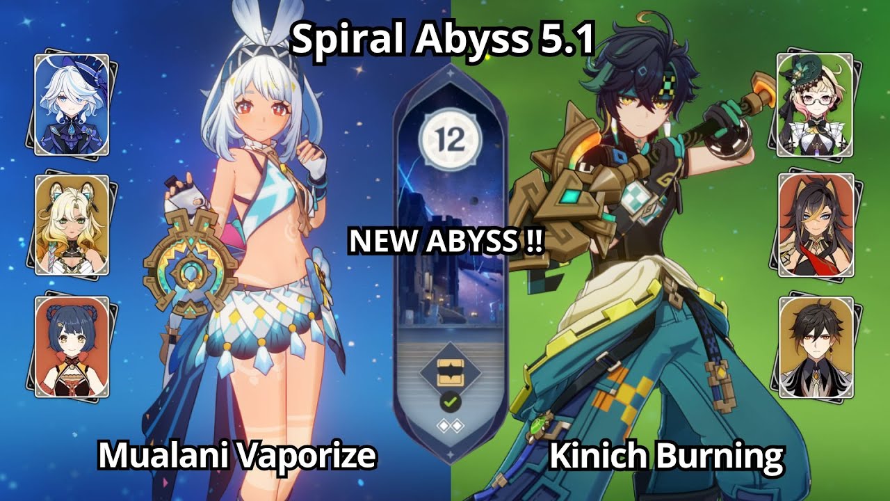 NEW ABYSS ! C0 Mualani Vaporize & C0 Kinich Burning - Spiral Abyss 5.1 Floor 12 Genshin Impact
