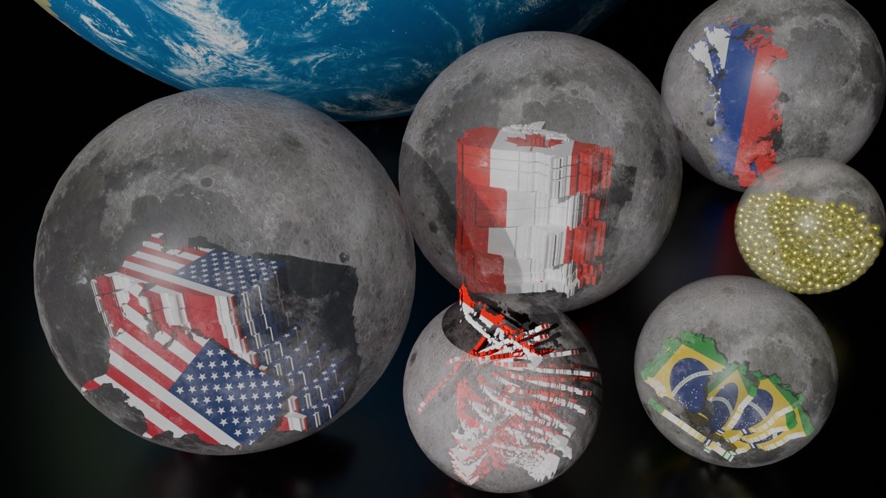 Countries size comparison VS MOON