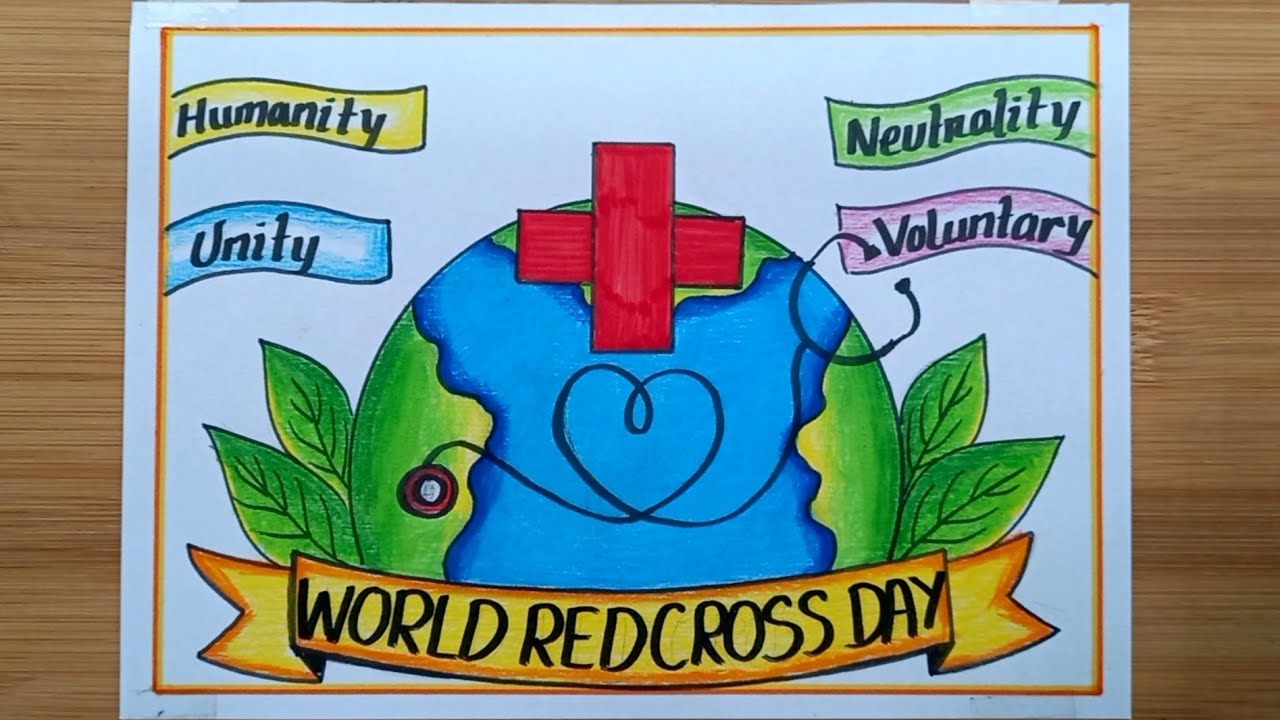 World Red Cross Day Drawing/World Red Cross Day Poster Drawing/How To Draw Red Cross Day Drawing