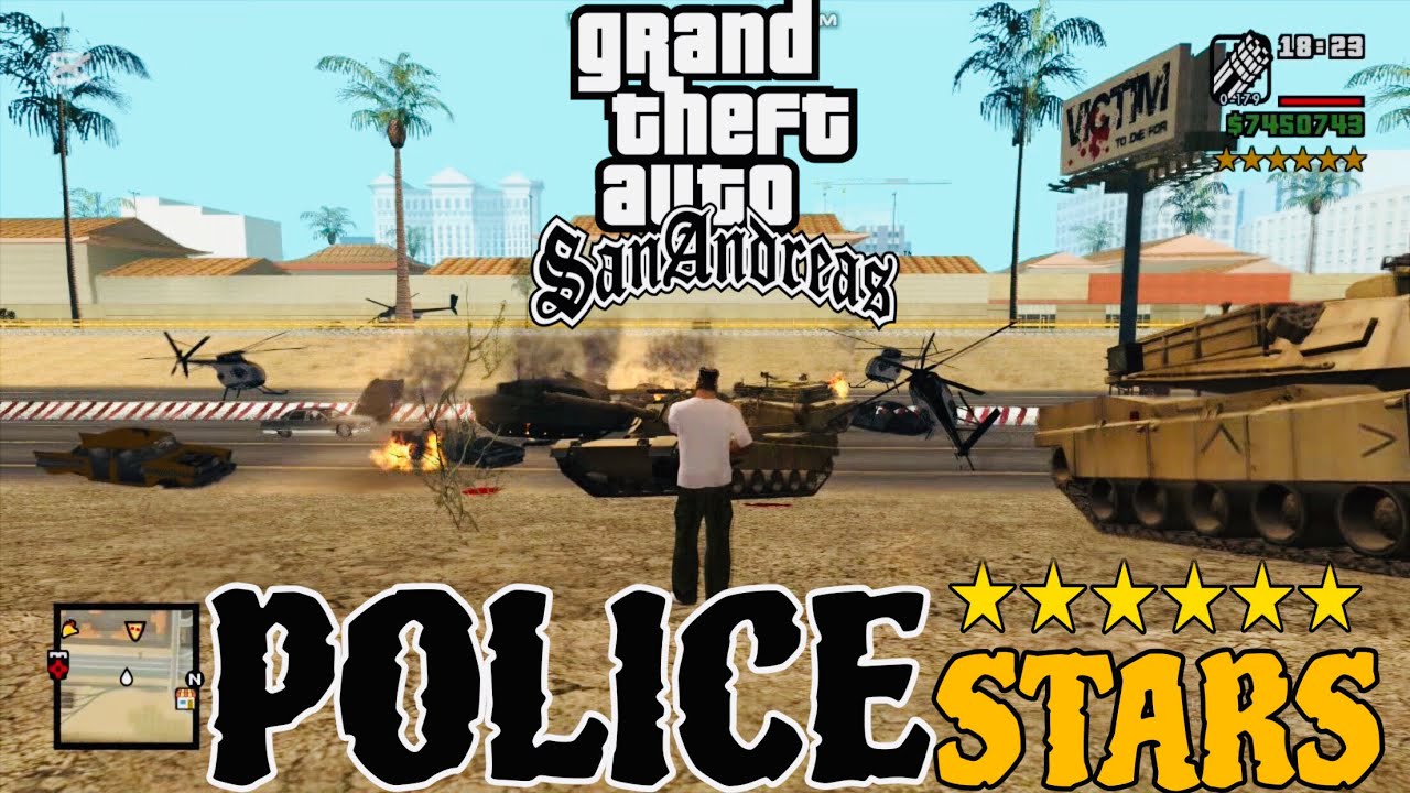 GTA - SANANDRES POLICE SIX STARS ⭐️⭐️⭐️⭐️⭐️⭐️ #gtasanandreas #police #stars #usa