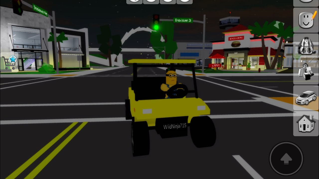 Roblox Minion driving fast around Brookhaven 
