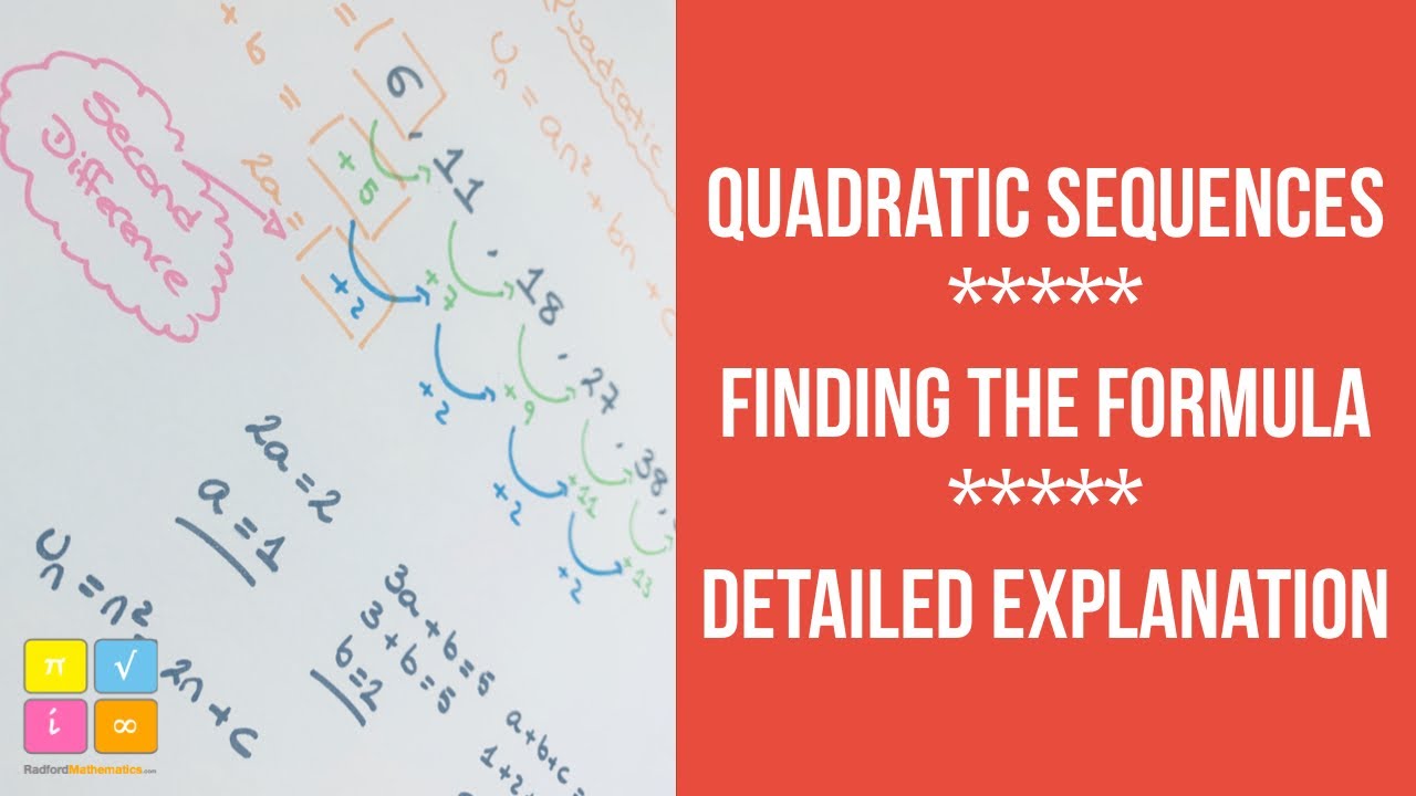 Quadratic Sequences - How to find the formula for the n-th term