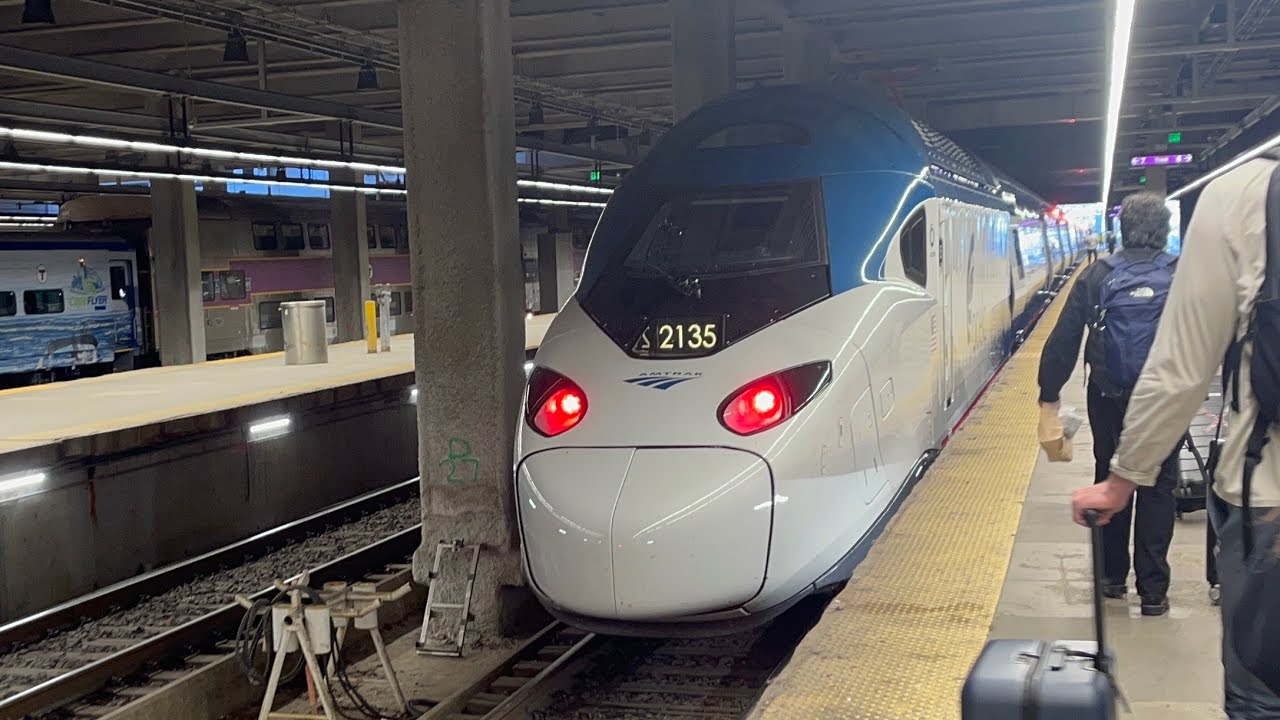 Inaugural trip on Next Gen Acela train 2251 from Boston South Station to Providence, RI
