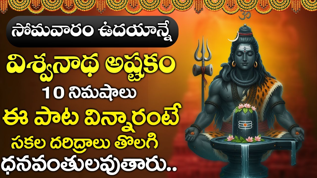 విశ్వనాథ అష్టకం పాట విన్నారంటే సకల దరిద్రాలు తొలగి ధనవంతులవుతారు.. | VISWANATHASHTAKAM | LORD SHIVA