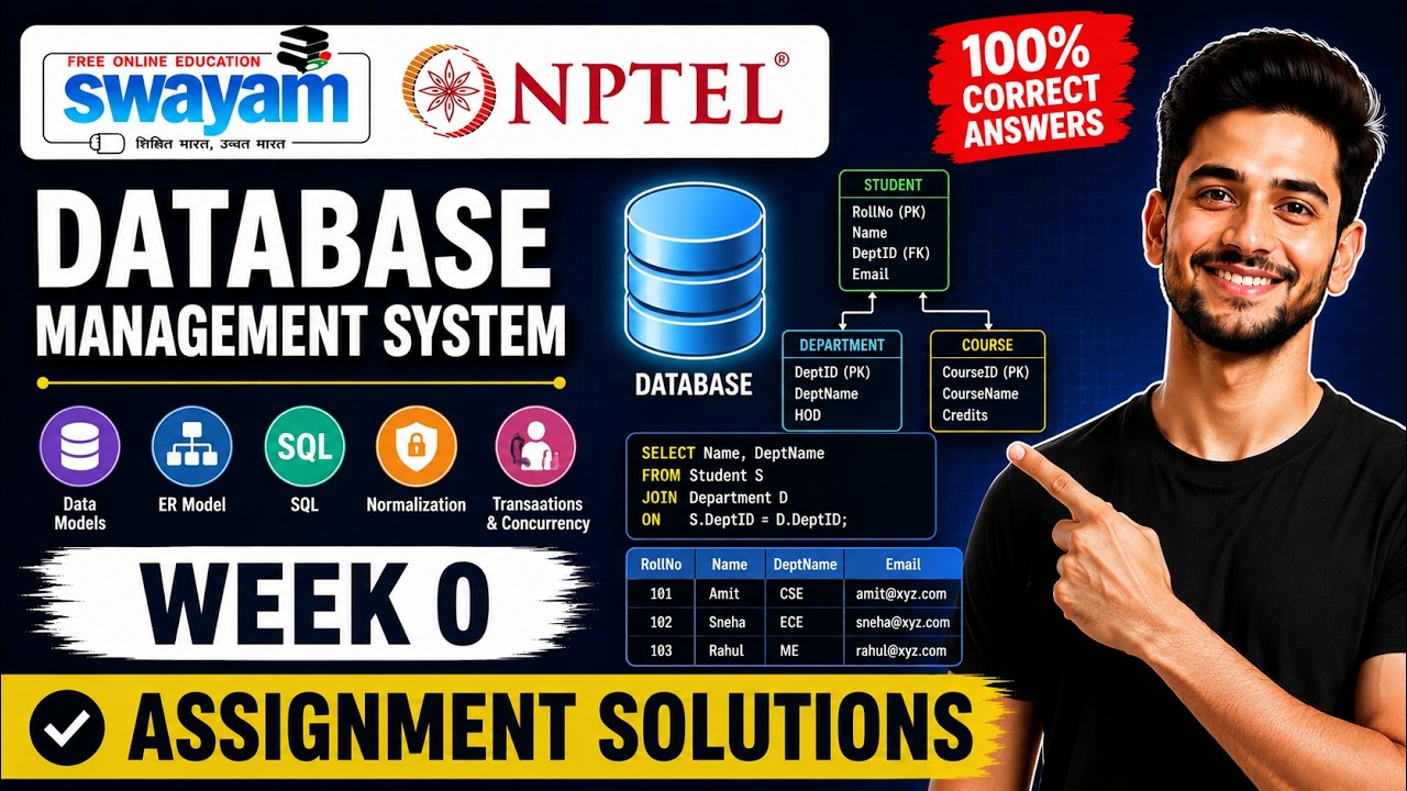 Database Management System (DBMS) Week 0 Assignment Answers 2026 | NPTEL July 2026 | 100%