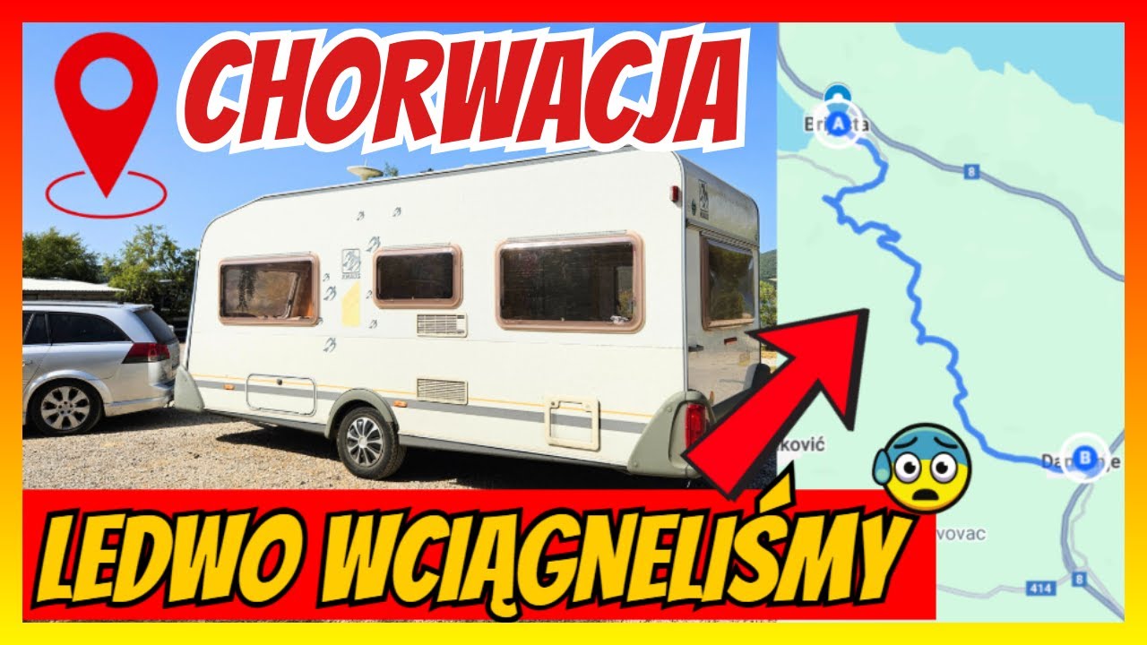 DROGA GROZY W CHORWACJI !! przyczepa kempingowa na Półwyspie Pelješac camping Perna