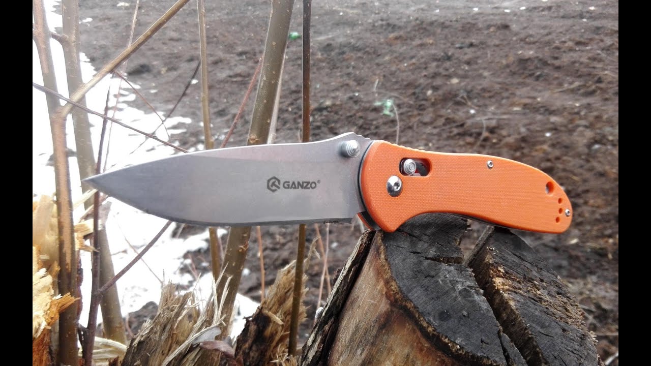 Нож Ganzo g7392 (g739) stonewash - обзор + тест на складывание клинка