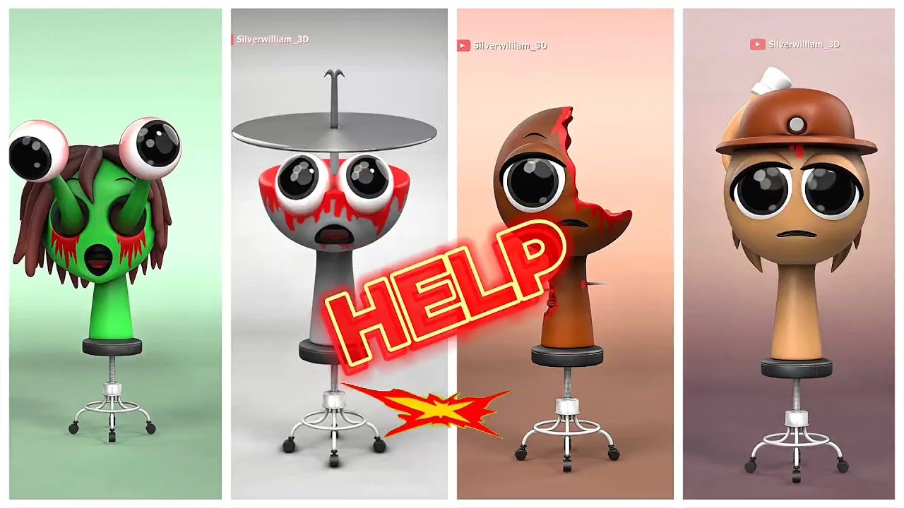HELP! 3D Cartoon Heads Are Falling Apart 😱Funny Horror Memecreepy 3d animation#3DAnimation#Blender3D