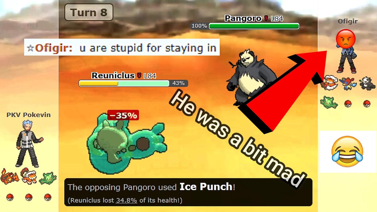 Salty Guy gets Mad for being Predicted Every Turn (Pokemon Showdown Random Battles)