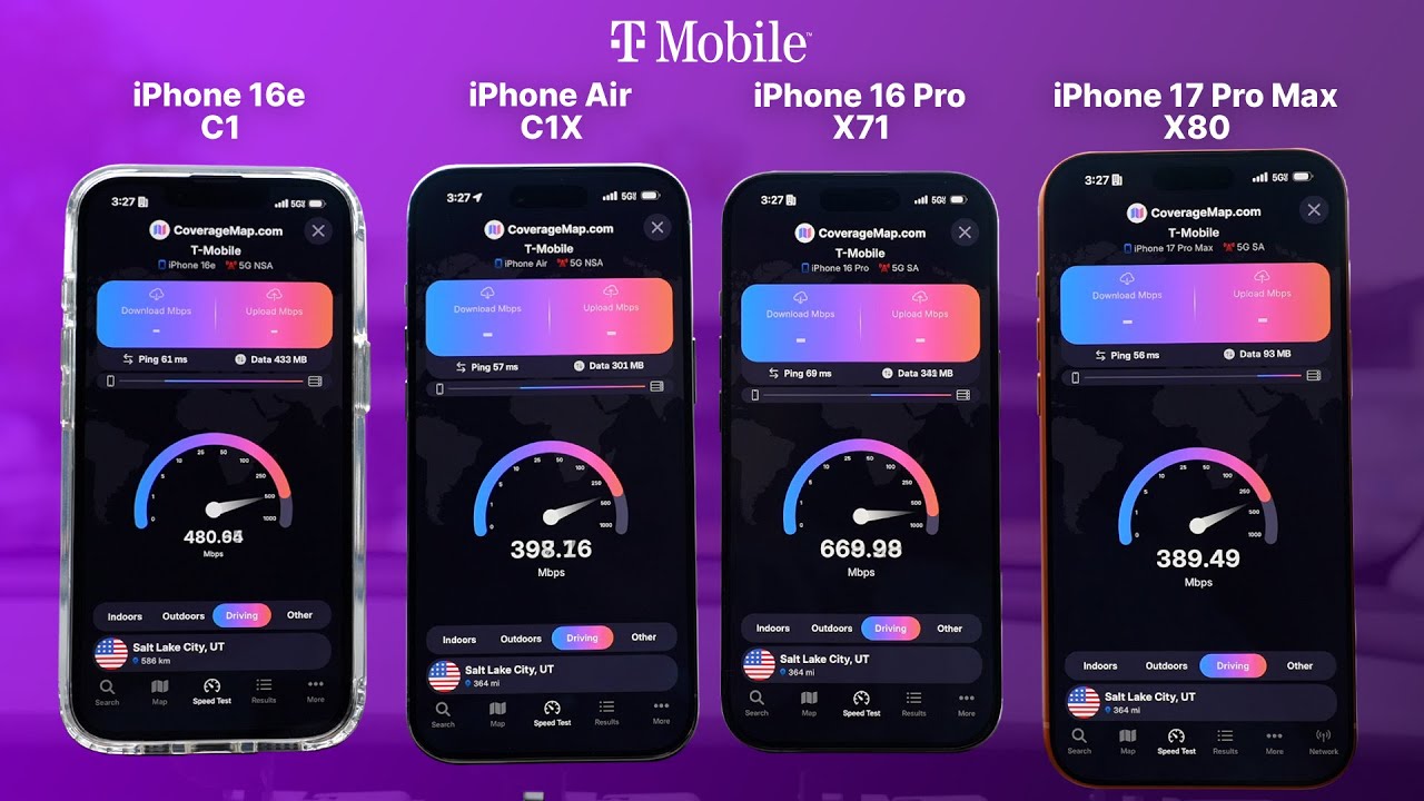 Apple C1 vs. C1X vs. X71 vs. X80 on T-Mobile 5G UC!