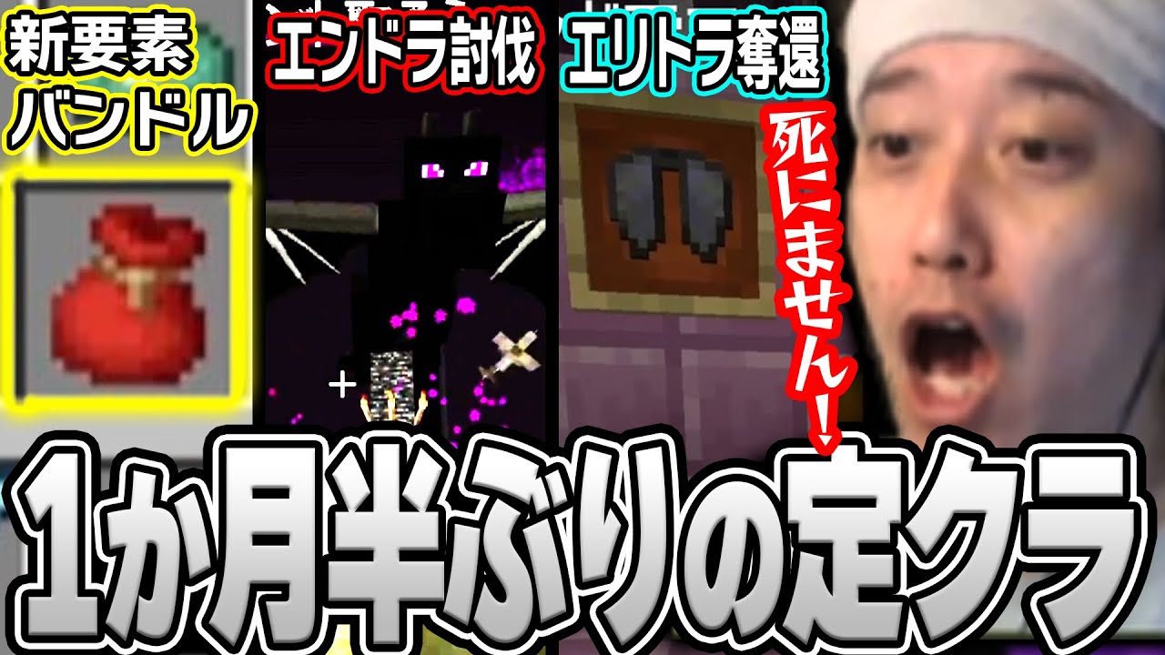 【定クラまとめ】定クラ再始動でエンドラ討伐＆エリトラ奪取を目指す布団ちゃん【2024/11/8】