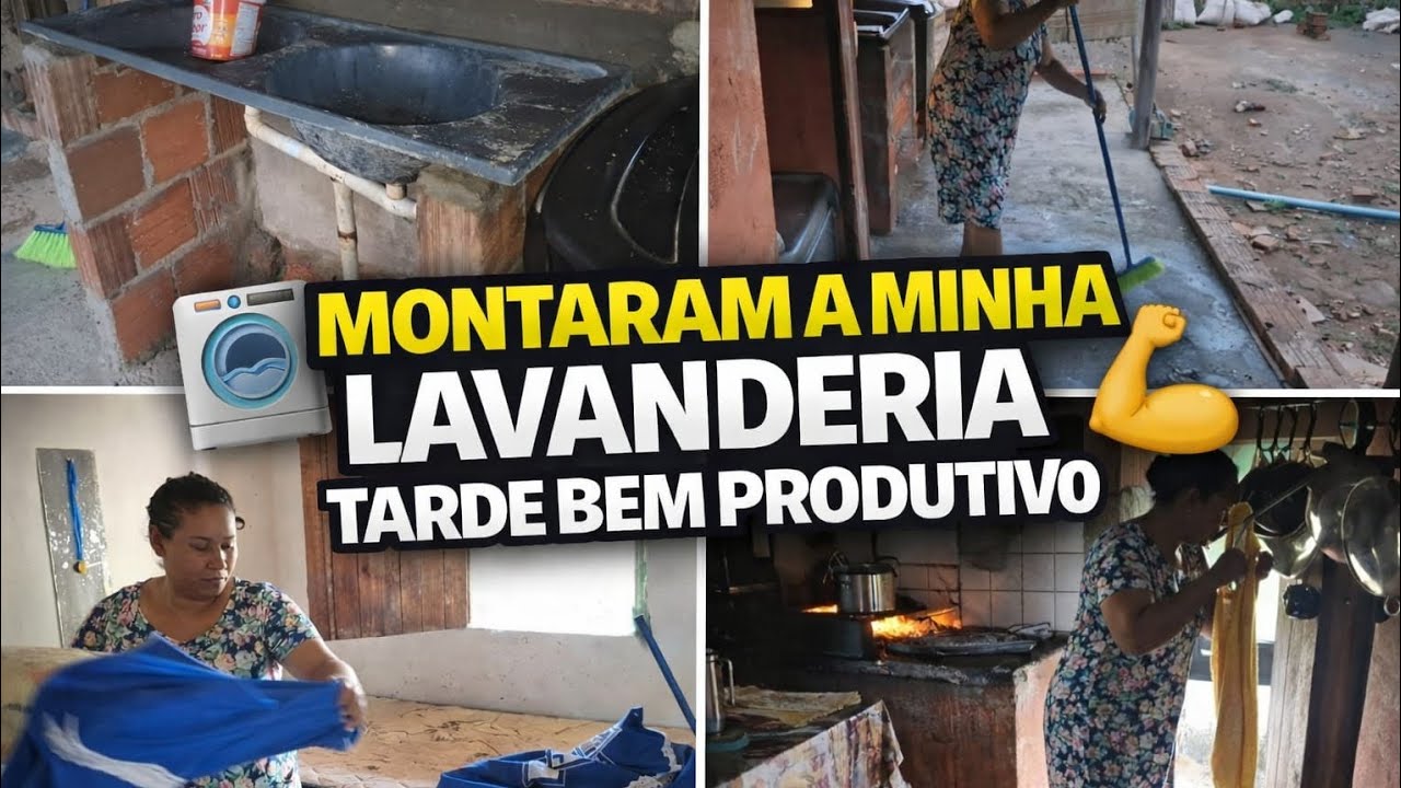 FINALMENTE MONTARAM MINHA LAVANDERIA 😱💦 | TARDE SUPER PRODUTIVA 