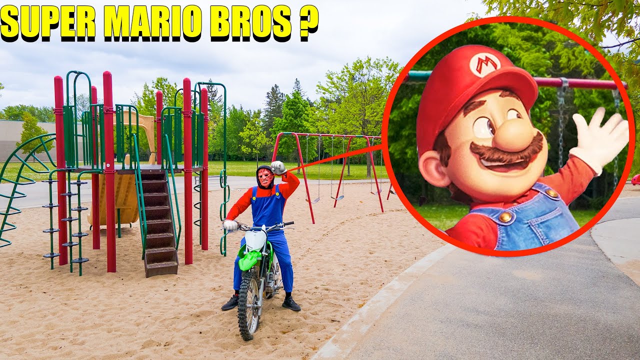 MY DRONE CAUGHT SUPER MARIO BROS MOVIE AT HAUNTED PARK (HE STOLE MY BIKE)