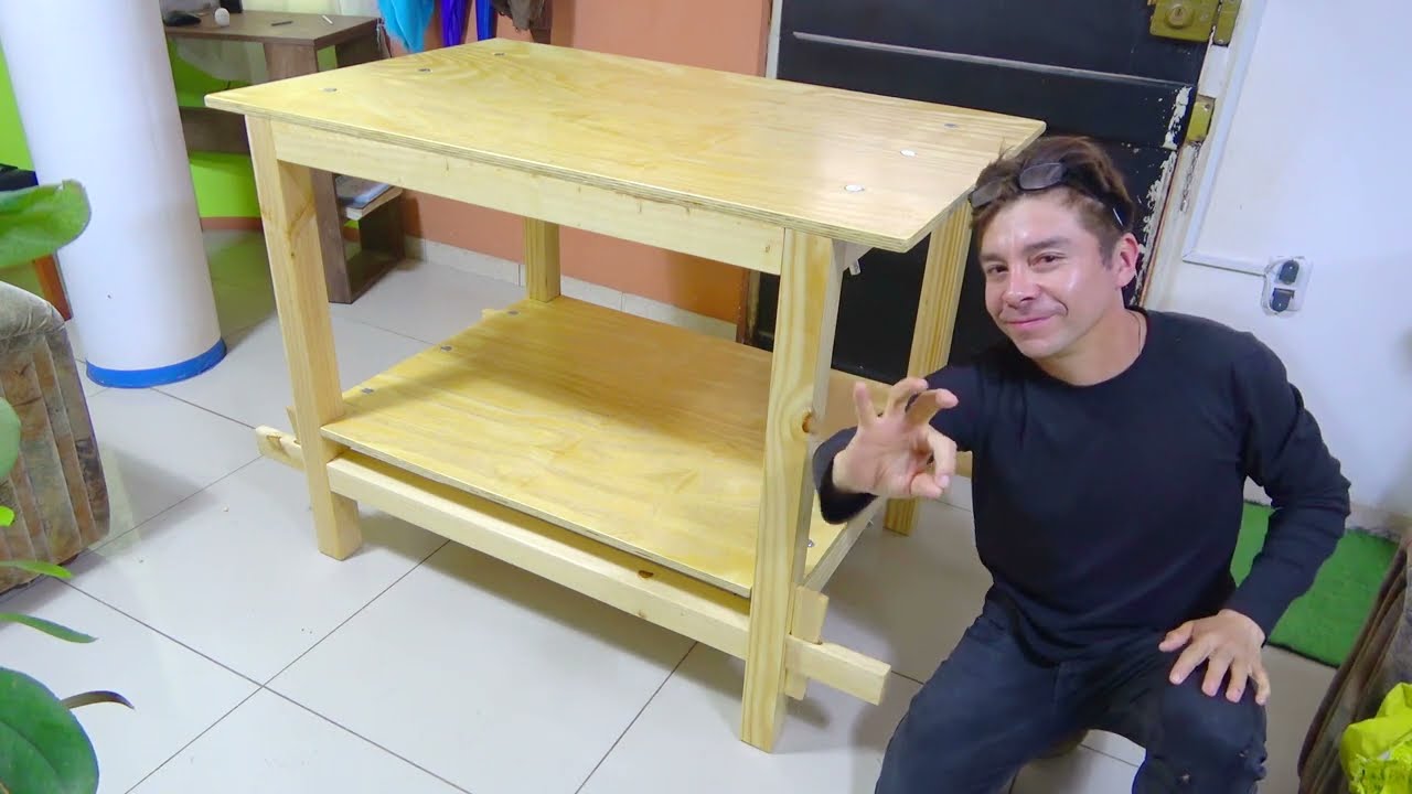 CONSTRUCCION DE MESA DE CARPINTERIA HECHO A MANO SIN MAQUINA: RESUMEN #diy - LUIS LOVON