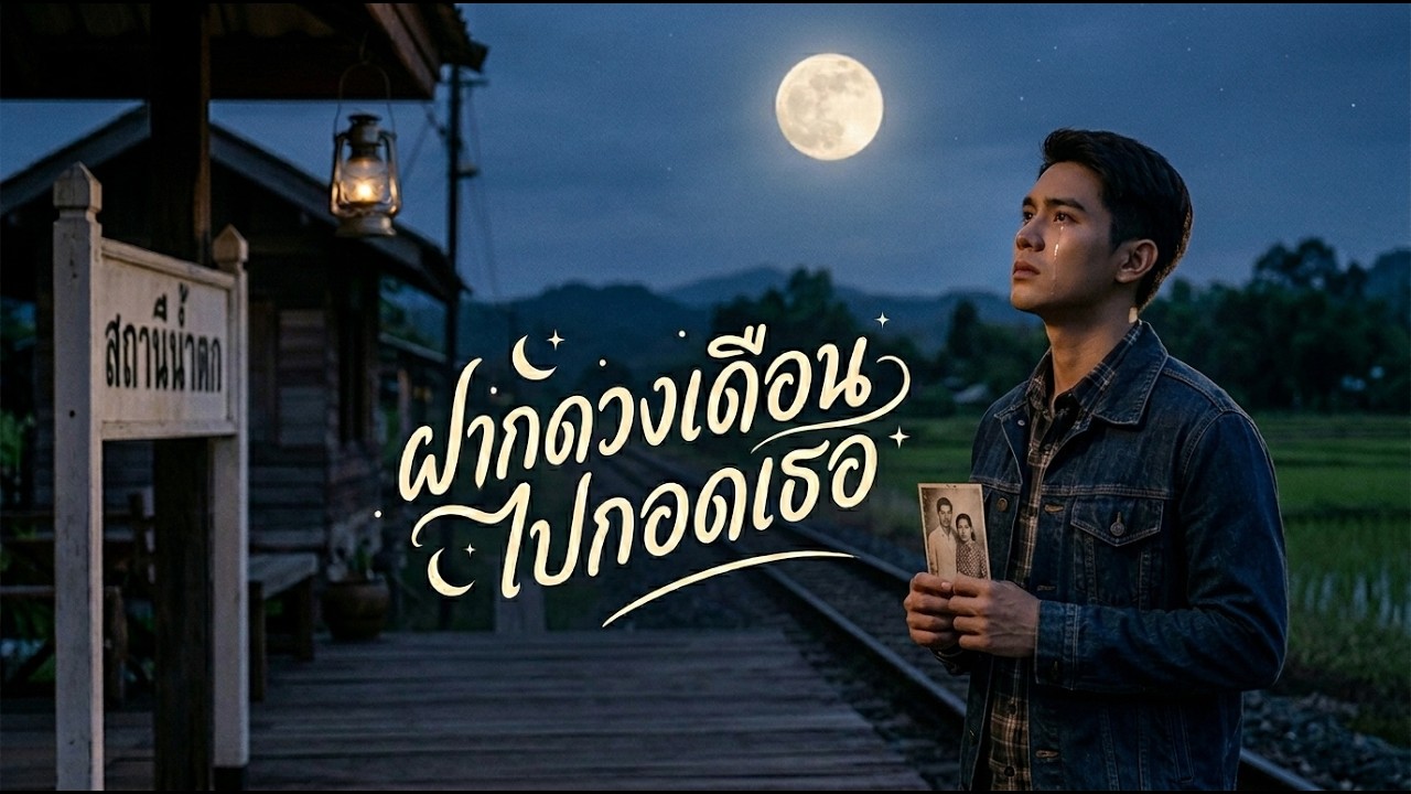 ฝากดวงเดือนไปกอดเธอ | เพลงฟังสบายก่อนนอน แทนความคิดถึงของคนรอ [เนื้อเพลง]